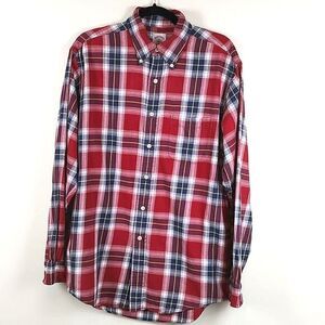 Brooks Brothers Men's Cotton Plaid Long Sleeve Button Down Shirt Preppy Size M